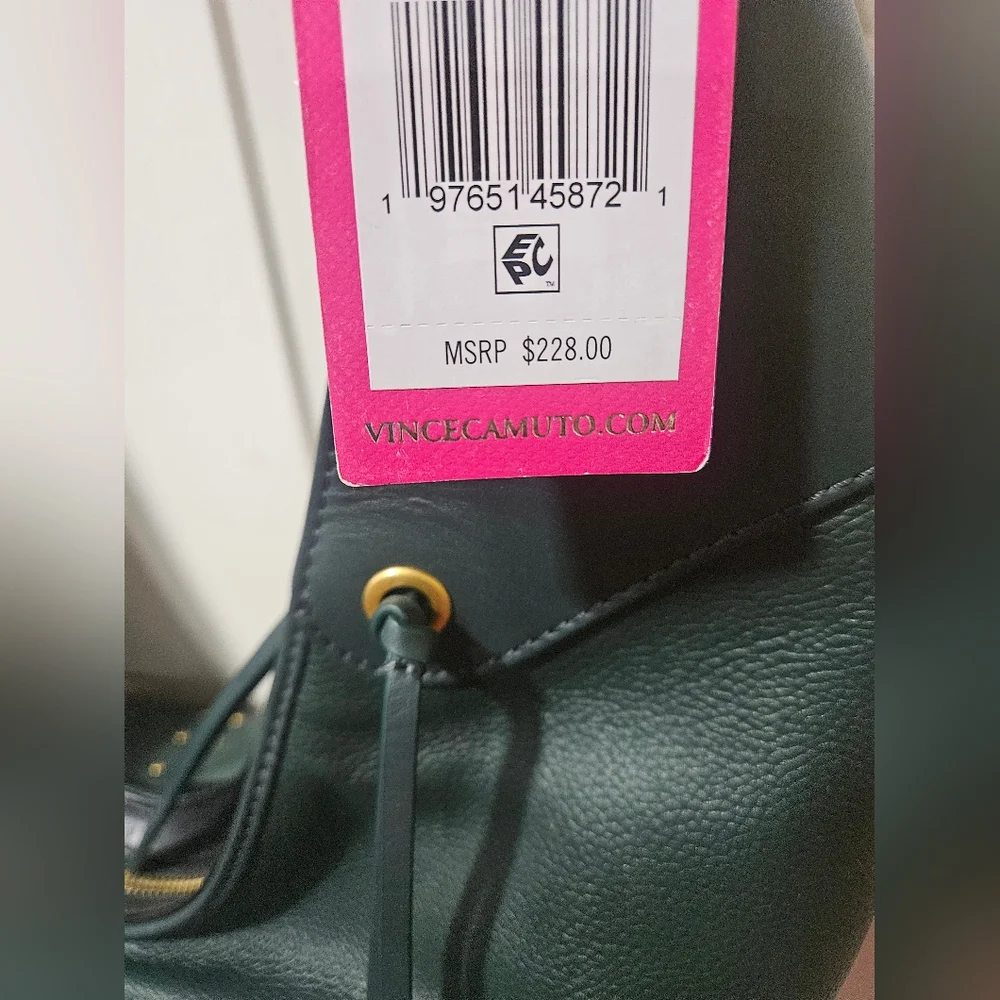 Vince Camuto Dark Green Large Leather Hobo Bag - NWT